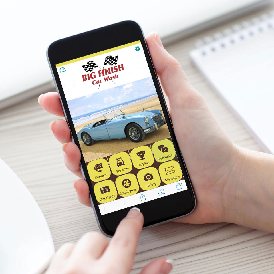 Download the Big Finish Car Wash Loyalty App